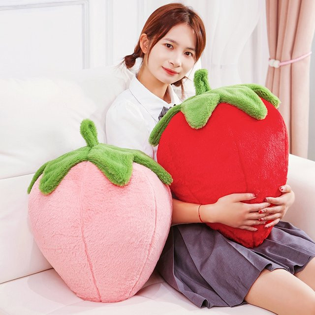 Erdbeere Plüsch Spielzeug, weich gefüllt, Obst Sofa Kissen - Bild 1
