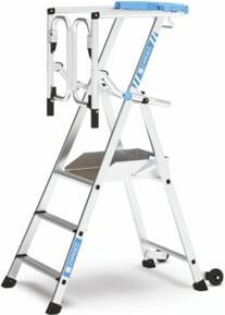 Zarges ZAP Safemaster Max S Plattformleiter aus Aluminium, 3 Stufen, Silber, fahrbar - Bild 1