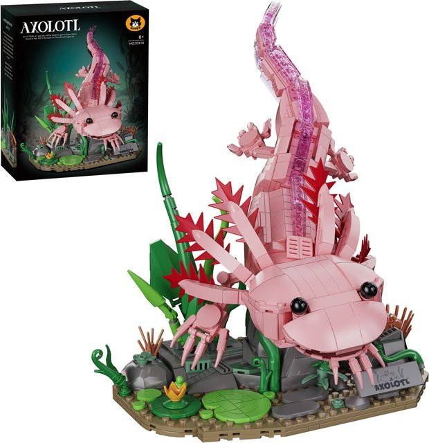 stemedu Aquatisches Amphibien-Axolotl-Modell, Baustein-Set, 998 Teile, ab 8 Jahren - Bild 1