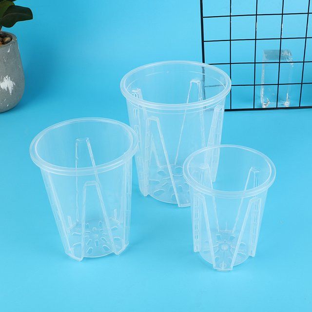 Transparenter zylindrischer Blumentopf aus Kunststoff für Pflanzen und Gemüse - Bild 1