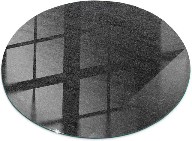 Tulup Glastischplatte in Schwarz mit Natursteinstruktur, quadratisch, B/T: 100 x 100 cm - Bild 1