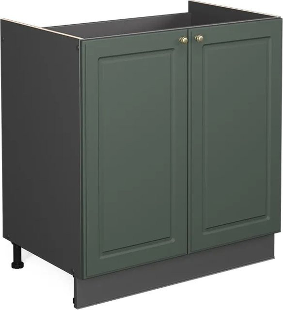 Vicco Spülenunterschrank Fame-Line Landhaus Anthrazit Grün-Gold mit Softclose-Scharnieren Breite: 80 cm - Bild 2