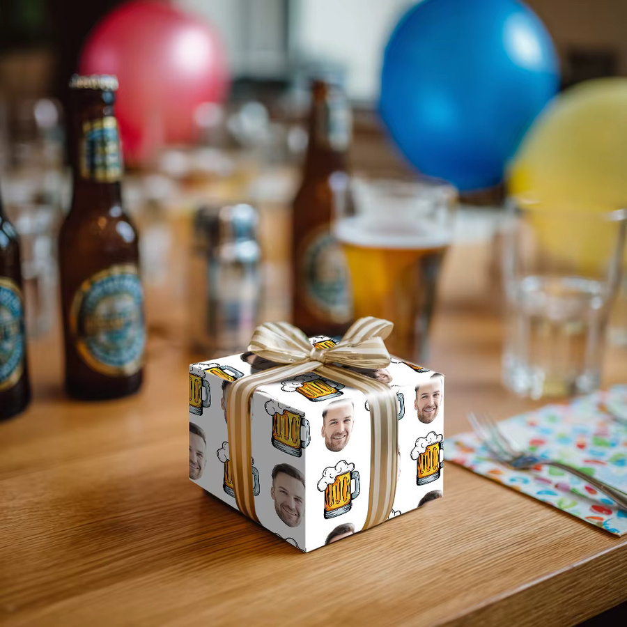 Cyuan Geschenkpapier mit Bier-Motiv für Geburtstage und Partys - Bild 3