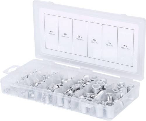 KS Tools Gewindenieten-Sortiment aus Aluminium in Silber, 150-teilig, M3x9mm-M10x21mm - Bild 1