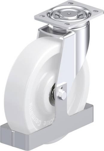 Blickle LH-SPO 250K-FS Stahlblech-Lenkrolle aus verzinktem Stahl mit weißem Kunststoffrad, Durchmesser: 250 mm, Tragfähigkeit: 900 kg - Bild 1