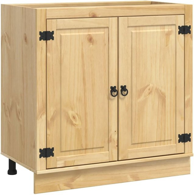 vidaXL Schrank mit Regal aus massivem Kiefernholz in Honigbraun B/T/H: 80 x 46 x 81,5 cm - Bild 1
