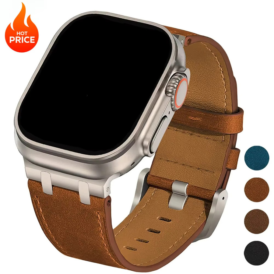 CAOWTAN Uhrenarmband Leder, Apple Watch, Klassisch - Bild 3