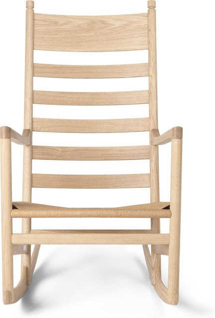 Carl Hansen & Søn CH45 Schaukelstuhl in Beige mit Holzgestell und Armlehnen im skandinavischen Design - Bild 1