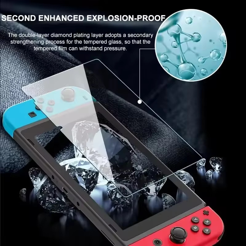 Nintendo Switch Displayschutzfolie aus gehärtetem Glas, transparent, passend für Switch 2, Switch Lite und Switch OLED, 1 oder 3 Stück - Bild 2
