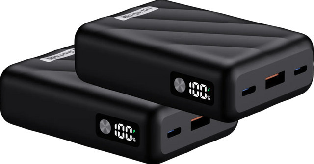 BlueBuilt Power Bank Doppelpack Schwarz mit 10.000 mAh und 30 Watt Schnellladen über USB-C und USB-A - Bild 1