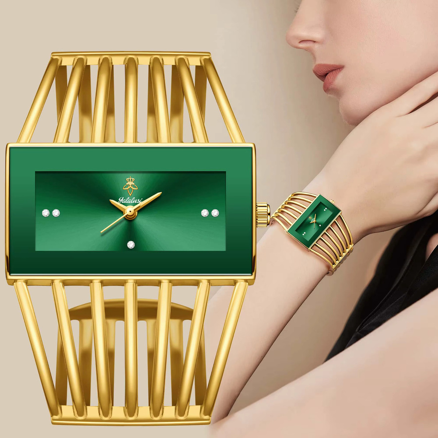 YaLaLuSi Armbanduhr, Quarz, Bicolor, Gold, Weiß, Damen - Bild 1