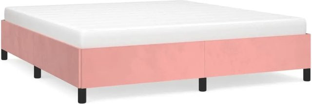 vidaXL Bettgestell gepolstert in Rosa aus Samt, B/T/H: 160 x 200 x 35 cm - Bild 1