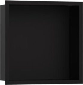 Hansgrohe XtraStoris Indiv. Wandnische mit Rahmen aus Edelstahl in Schwarz Matt, B/H/T: 30 x 30 x 10 cm - Bild 1