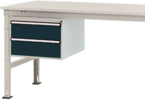Manuflex ZB4515.7016 Gehäuse-Unterbau Mobil mit 2 Schubfächern, Nutzhöhe: 30 cm, für Tischtiefe: 80 cm, Anthrazit/Weiß - Bild 1