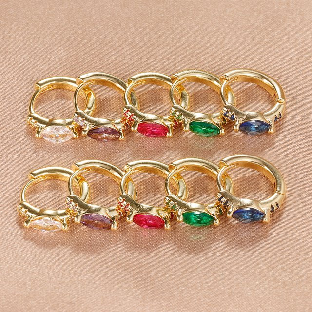 Maodane Creolen Edelstahl, Gold, Zirkonia, Damen - Bild 1