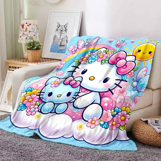 Hello Kitty Flanell-Kuscheldecke von Yi Xin One in Blau, B/B: 80 x 120 cm - Bild 1