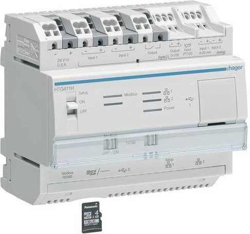 Hager HTG411H Energiemonitoring-Server in Weiß mit Ethernet/LAN-Anschluss - Bild 1