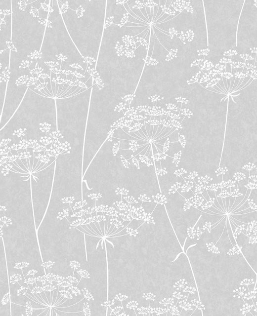 Superfresco Easy Vliestapete Aura Grey mit floralem Design, B: 0,52 m, L: 10,05 m - Bild 1