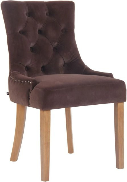 DELUKE Esszimmerstuhl HILON aus Samt in Braun, B/T/H: 55 x 58 x 92 cm - Bild 1