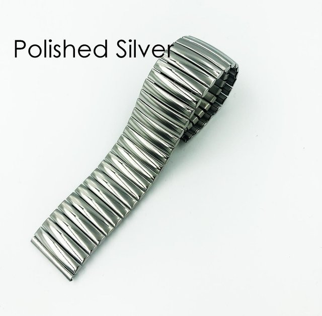 Uhrenarmband Edelstahl, elastisch, 20mm 22mm, grau, Unisex - Bild 1