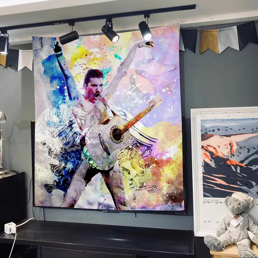 Mesuca Freddie Mercury Wandbehang Portrait Boho Wanddeko Mehrfarbig Breite: 70 cm, Höhe: 50 cm - Bild 4