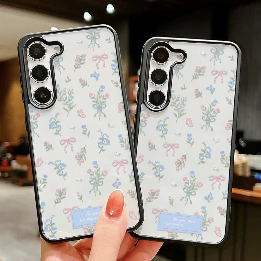 Transparente Blumen-Schleife Handyhülle für Samsung Galaxy A56 5G, A55, A54, A16, A36, A17, A07, A15, S26, S25 Ultra, A24 FE, S23 – Stoßfeste Abdeckung - Bild 2