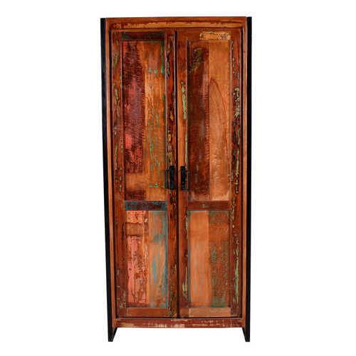 SIT Schrank BALI im Industrial Design aus Altholz und Metall, 2-türig, bunt, B/T/H: 80 x 45 x 180 cm - Bild 2
