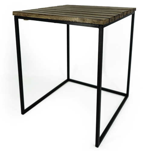 NOOR living Beistelltisch-Set aus Mangoholz und Metall in Schwarz, B/T/H: 39 x 39 x 54 cm - Bild 3