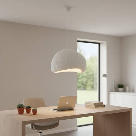 Opviq Pendelleuchte in Weiß aus Metall und Fiberglas mit E27 Fassung, B/T/H: 40 x 40 x 40 cm