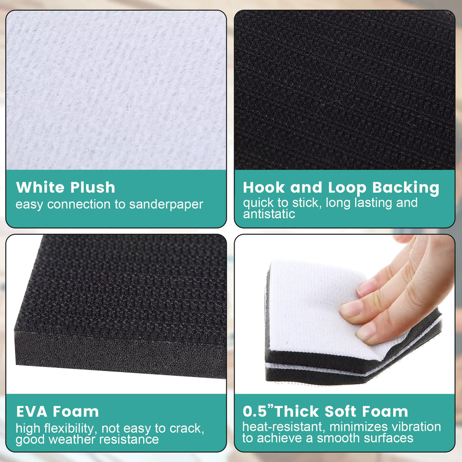 VIBRATITE Detail-Schleifpapier Set mit Schleifschnittstellen-Pads, 82 Stück, sortiertes Dreieck mit Körnung 80–240, kompatibel mit M12-Schleifgeräten, 65 x 92 mm - Bild 5