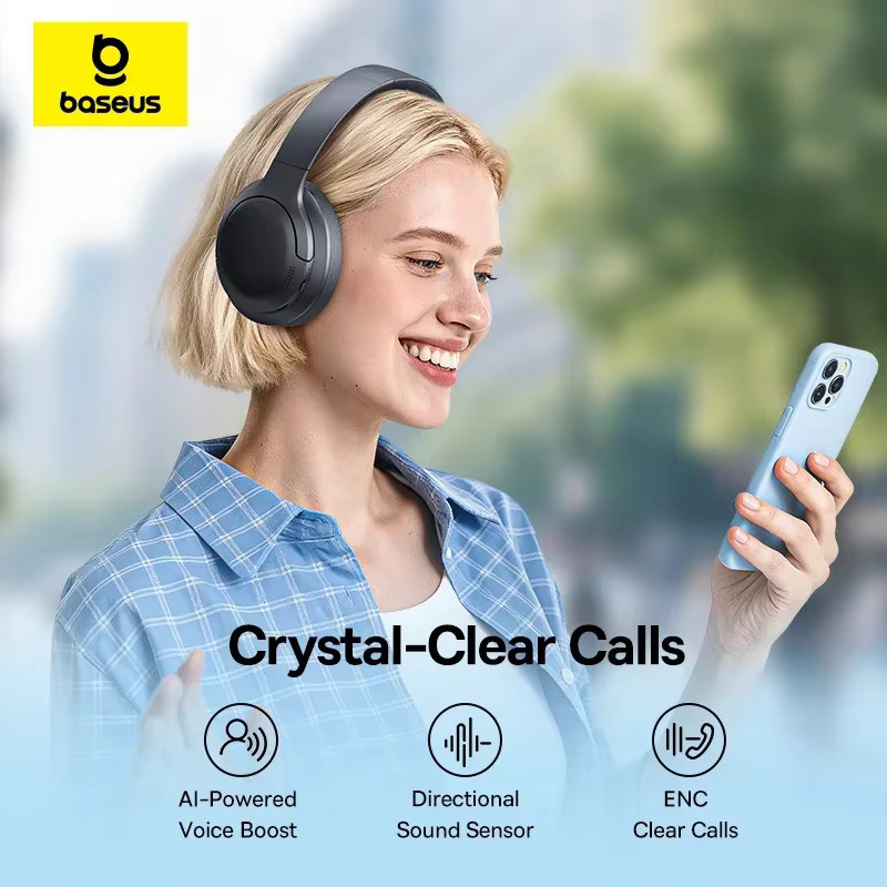 Baseus BH1 Lite Bluetooth 6.0 Over-Ear Kopfhörer mit ENC Clear Call und Super Bass in Schwarz oder Weiß - Bild 3