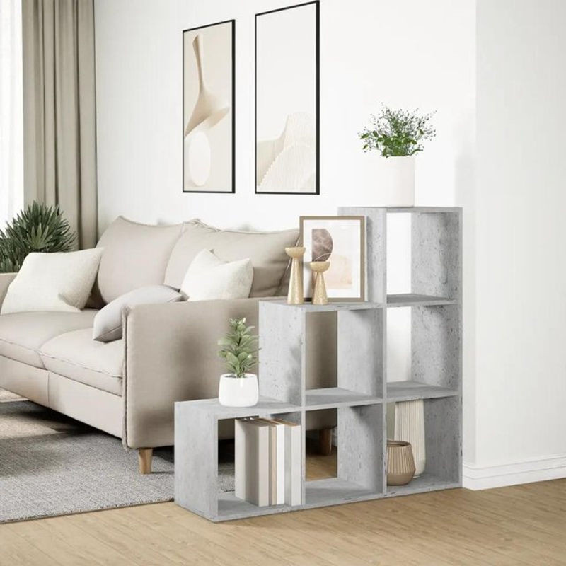 Vidaxl Raumtrenner Regal in Grau im Industrial Design aus Holz und Beton, B/T/H: 99 x 29 x 99 cm - Bild 1