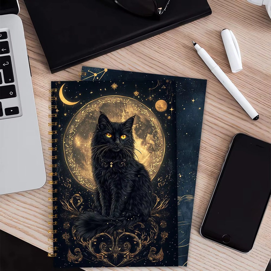 Mondlicht-Katzen Notizbuch und Tagebuch mit linierten Seiten für Damen und Herren - Bild 5