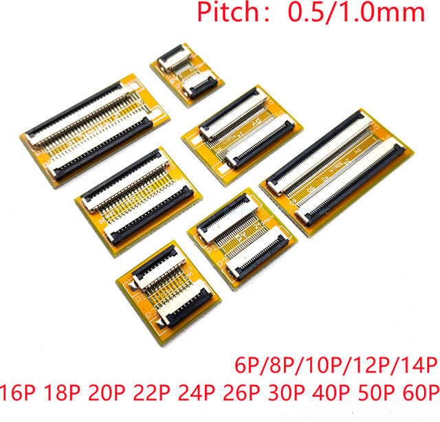 2er-Set FFC FPC Flexible Flachbandkabel Verlängerungsadapter in Orange, Pitch 0,5mm und 1,0mm für 4P bis 50P Pins - Bild 1