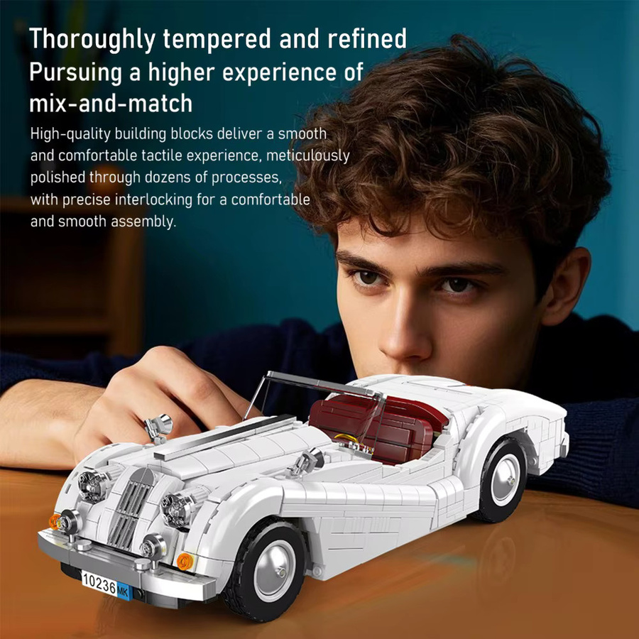 wishiot Vintage Cabrio-Baustein-Auto, Sportwagen-Modellbausatz, ab 14 Jahre - Bild 5