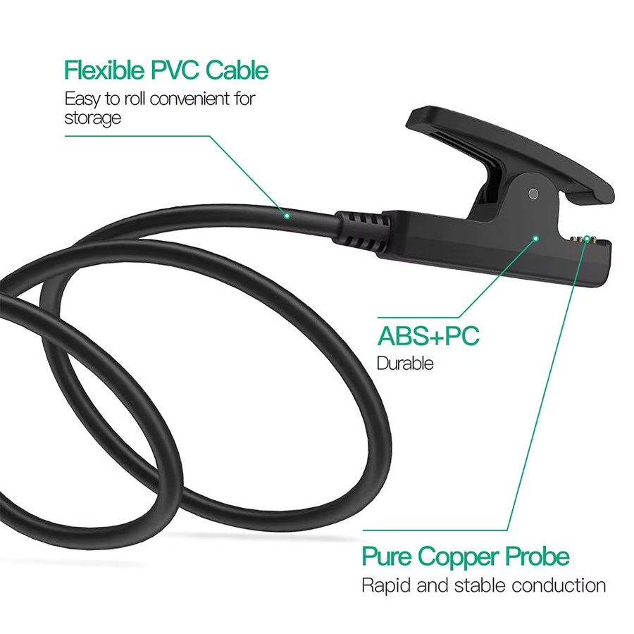 USB-Ladekabel mit Clip für Garmin Approach S20, G10 und Forerunner 630, 230, 235, 30, 35, 645 in Schwarz - Bild 2