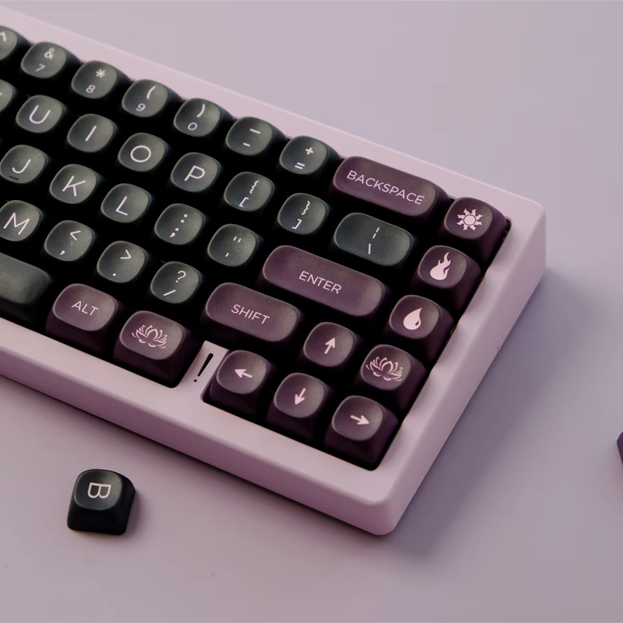 GMK Schwarzer Lotus PBT Keycaps Set im MOA Profil für mechanische Tastaturen in Schwarz - Bild 2