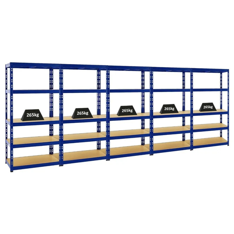 PROREGAL Tiger Schwerlastregal 5-Ebenen Blau, H x B x T: 180 x 90 x 45 cm - Bild 2