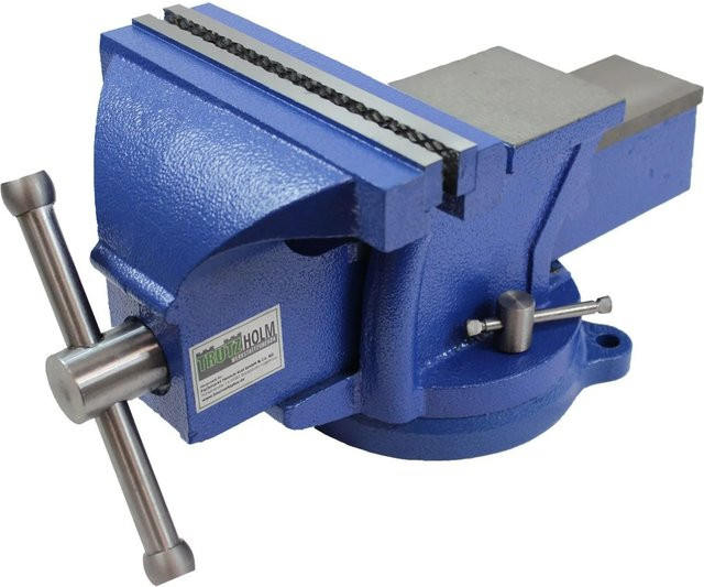TRUTZHOLM Schraubstock Parallel 360 Grad drehbar mit Amboss für die Werkbank in Blau, Breite: 20 cm, Tiefe: 18 cm, Höhe: 18 cm - Bild 1