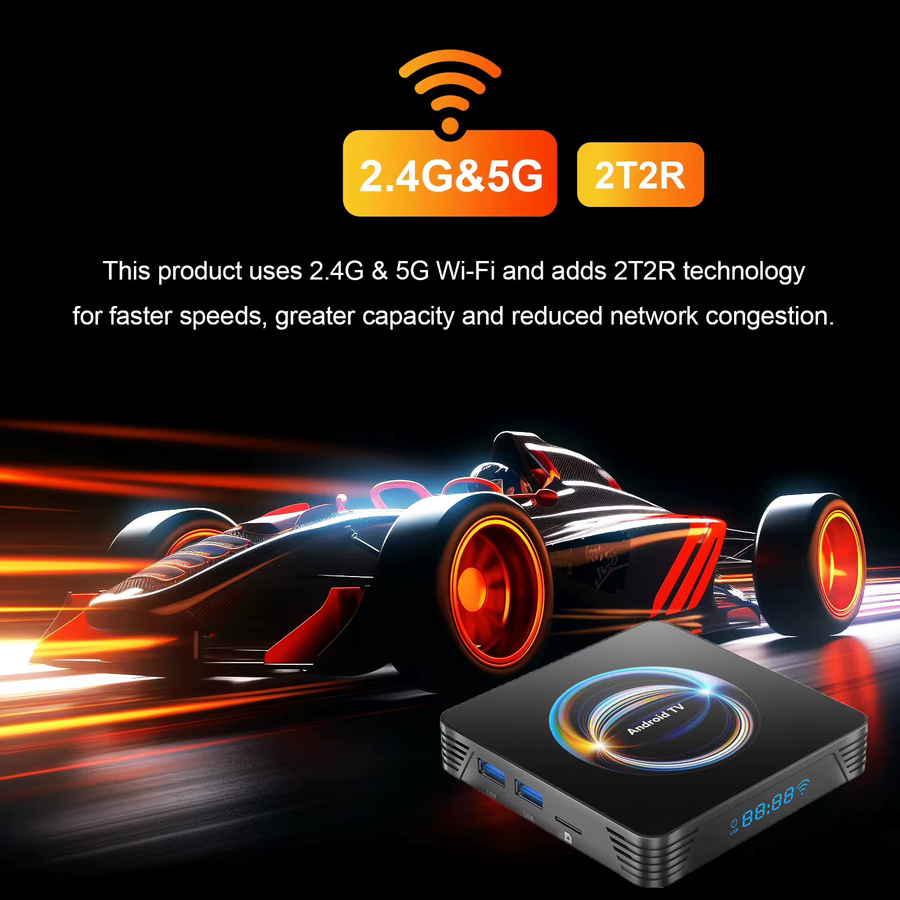 Smart TV Box 2026 X66 8K Media Player mit Android 16, RK3528, Google Assistant, Bluetooth 6.0 und WiFi 6, 4K AV1 Dual WiFi 5G, Schwarz - Bild 2