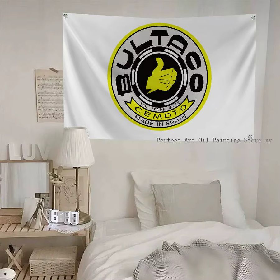 Bultacos Logo Motorräder Flagge aus Polyester mit vier Löchern für Outdoor und Dekoration - Bild 2