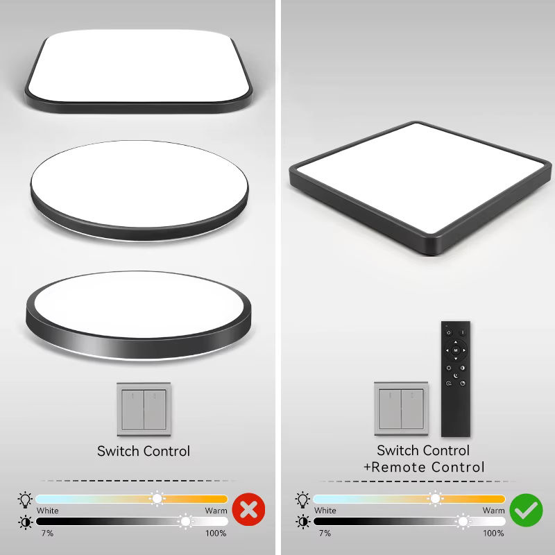 Moderne quadratische LED-Deckenleuchte von CHENBEN in Schwarz oder Weiß für Wohnzimmer, Küche und Schlafzimmer - Bild 2