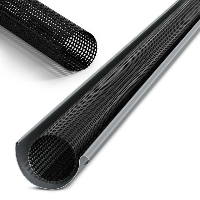 INEFA Dachrinnen Laubschutzgitter aus PVC in Schwarz für Ø 125-180 mm, Länge: 2 m - Bild 1