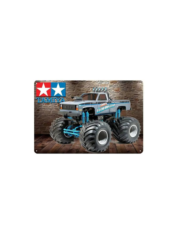 Metallposter Tamiya Clodbuster Truck Vintage Blechschild Plakette Multicolor Breite: 20,0 cm, Höhe: 14,0 cm - Bild 2