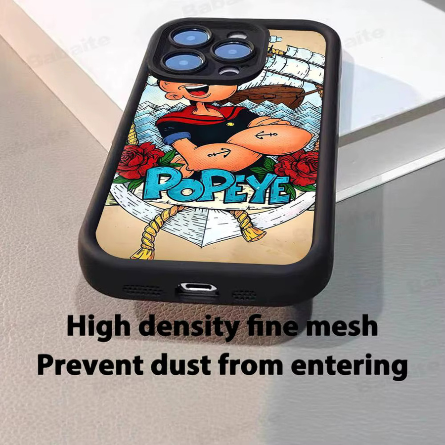 Potdemiel Handyhülle mit Cartoon-Charakter Popeye für iPhone, stoßfeste Silikon-Schutzhülle, mehrfarbig - Bild 2