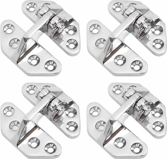 4er Set Igeteck Bootstürscharniere aus 316 Edelstahl für Marine, Schiff und Yacht, Farbe: Silber, B/H: 70 x 67 mm - Bild 1