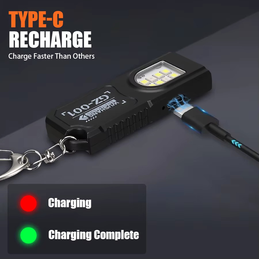 Heinast LED Schlüsselanhänger-Taschenlampe mit USB-Ladefunktion und Clip, Schwarz - Bild 3