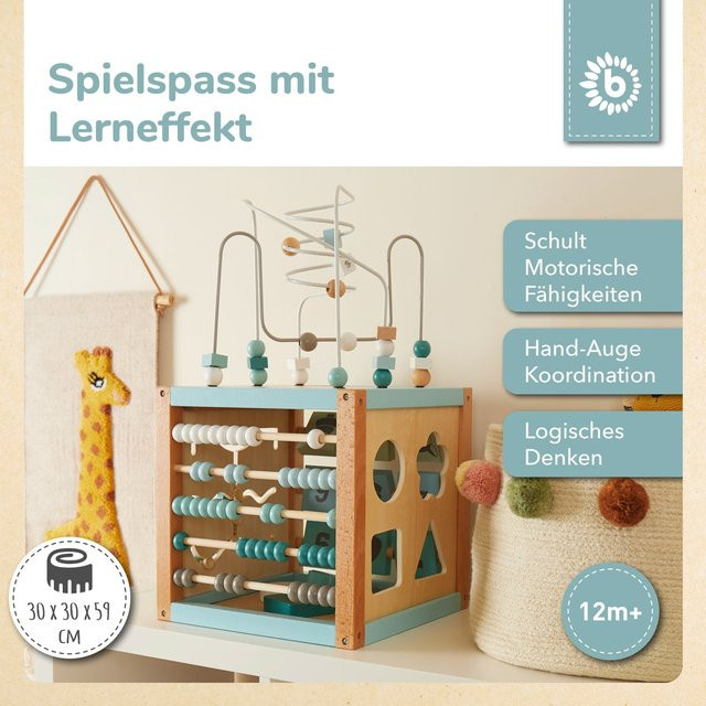 Bieco Motorikwürfel XXL Scandi-Chic, Holz, ab 1 Jahr - Bild 1