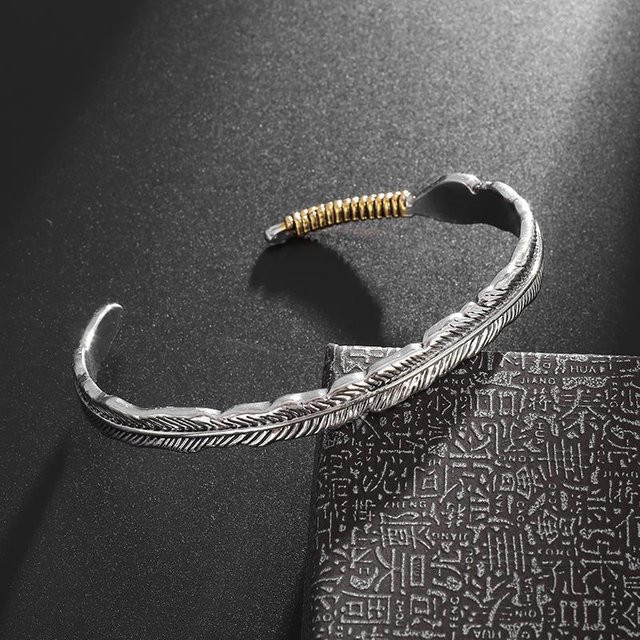 Rui Di Manschettenarmband, Silber, Zinklegierung, Vintage, Unisex - Bild 1