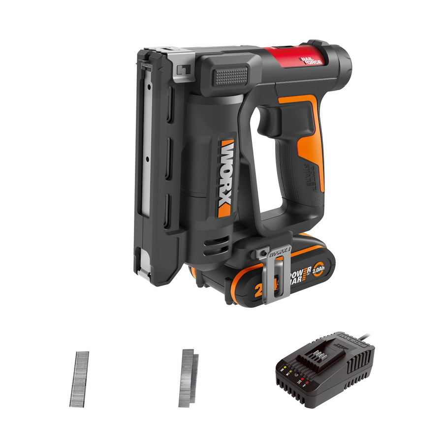 Worx Akku-Tacker WX843 in Orange mit breiter Heftklammer - Bild 2